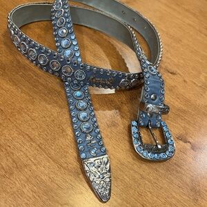 Kippys Crystal Rhinestone leather belt size small